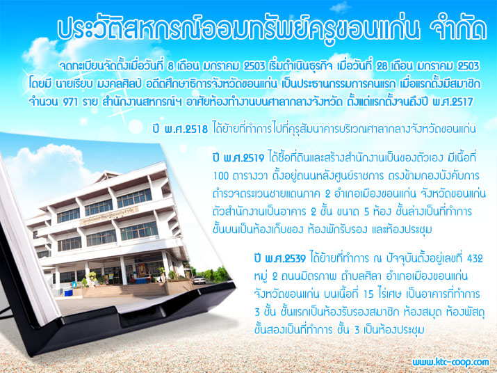 ประวัติสหกรณ์ออมทรัพย์ครูขอนแก่น จำกัด